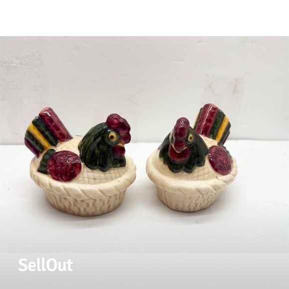 Vintage Metlox Poppytrail Hen on Nest Salt & Pepper Shakers Set - Picture 1 of 3